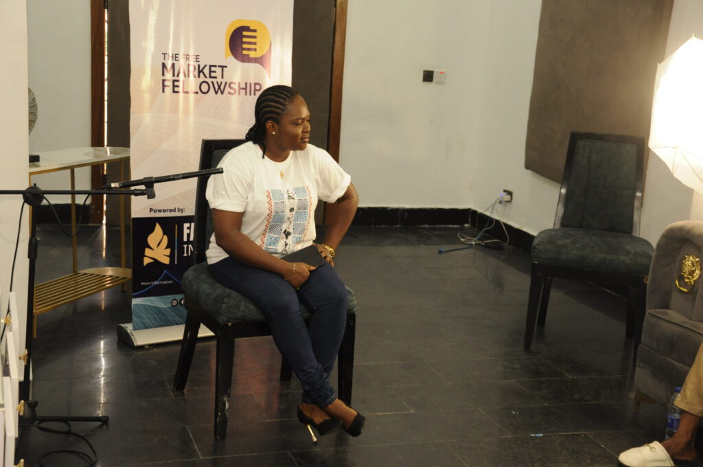 A Free Market Fellowship participant during a recorded interview